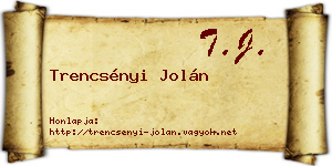 Trencsényi Jolán névjegykártya
