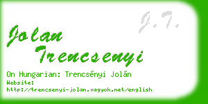 jolan trencsenyi business card